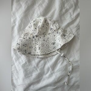 Charming White Patterned Kids Sun Hat
